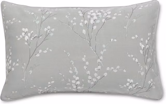 Laura Ashley Pussy Willow Reversible Floral Cotton Mako Satin Housewife Pillowcase in Grey