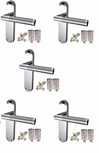 Golden Grace Mitred Door Handle in Satin and Polished Chrome Dual Finish