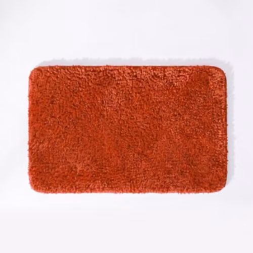 Allure Bath Fashions Luxury Microfibre Non-Slip Bath Mat, Terracotta, W: 80 cm, D: 50 cm, H: 2 cm