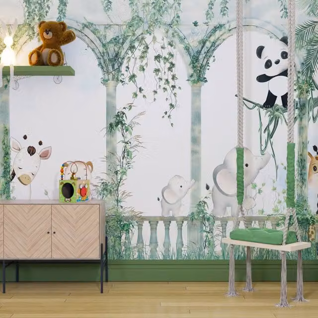 Superfresco Easy Animal Arch Green Print Wall Mural W: 300 cm, H: 280 cm