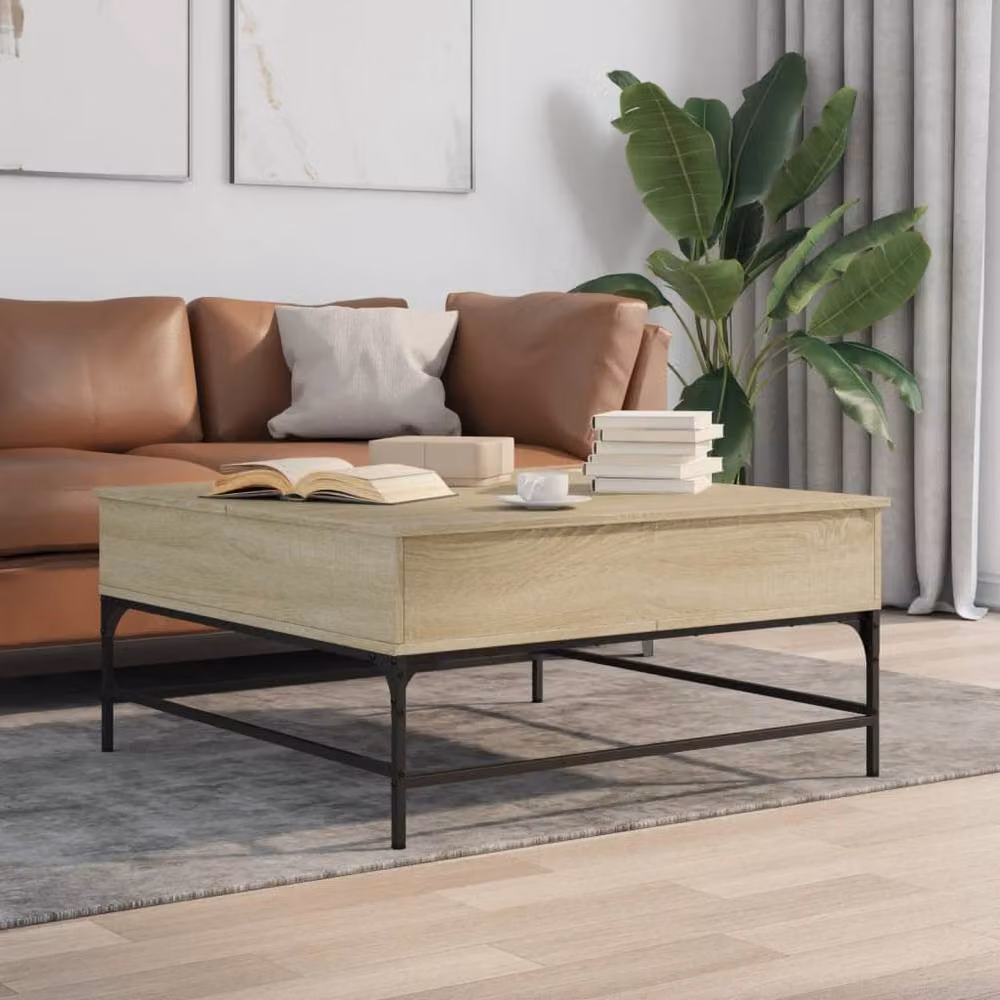 Berkfield Home Comfortable Coffee Table in Sonoma Oak, W/D/H: 95 x 95 x 45 cm – 1