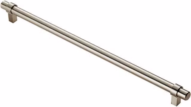 Loops Round T Bar Cabinet Pull Handle in Brushed Satin Nickel, Silver, Fixing Centres: 320mm