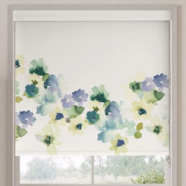 Bluebellgray Sanna Translucent Made To Measure Roller Blind Bay in Multicolour Floral Design