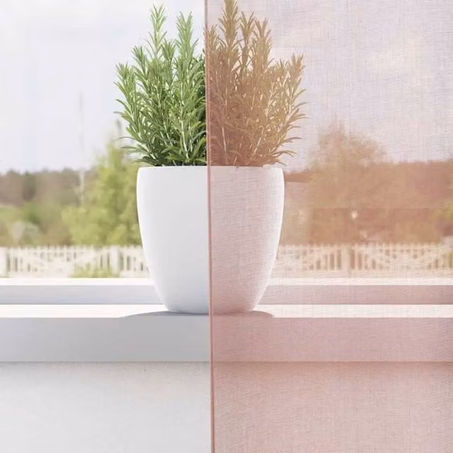 Berkfield Home Pink Voile Fabric Panel Curtains with Eyelets, 2 Pack, W: 140 cm, H: 300 cm