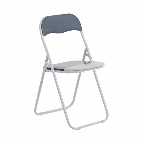 Harbour Housewares Padded Folding Chair in Grey – 1