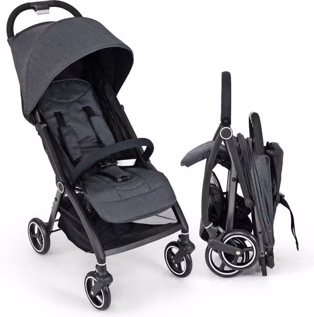 Costway Foldable One-Hand Buggy with Suspension in Grey