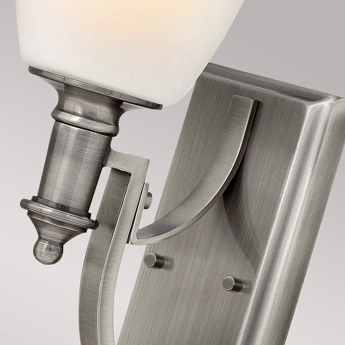Netlighting Truman Single Light Wall Lamp with Glass Shade in Grey and Antique Nickel Finish (E27) – 2