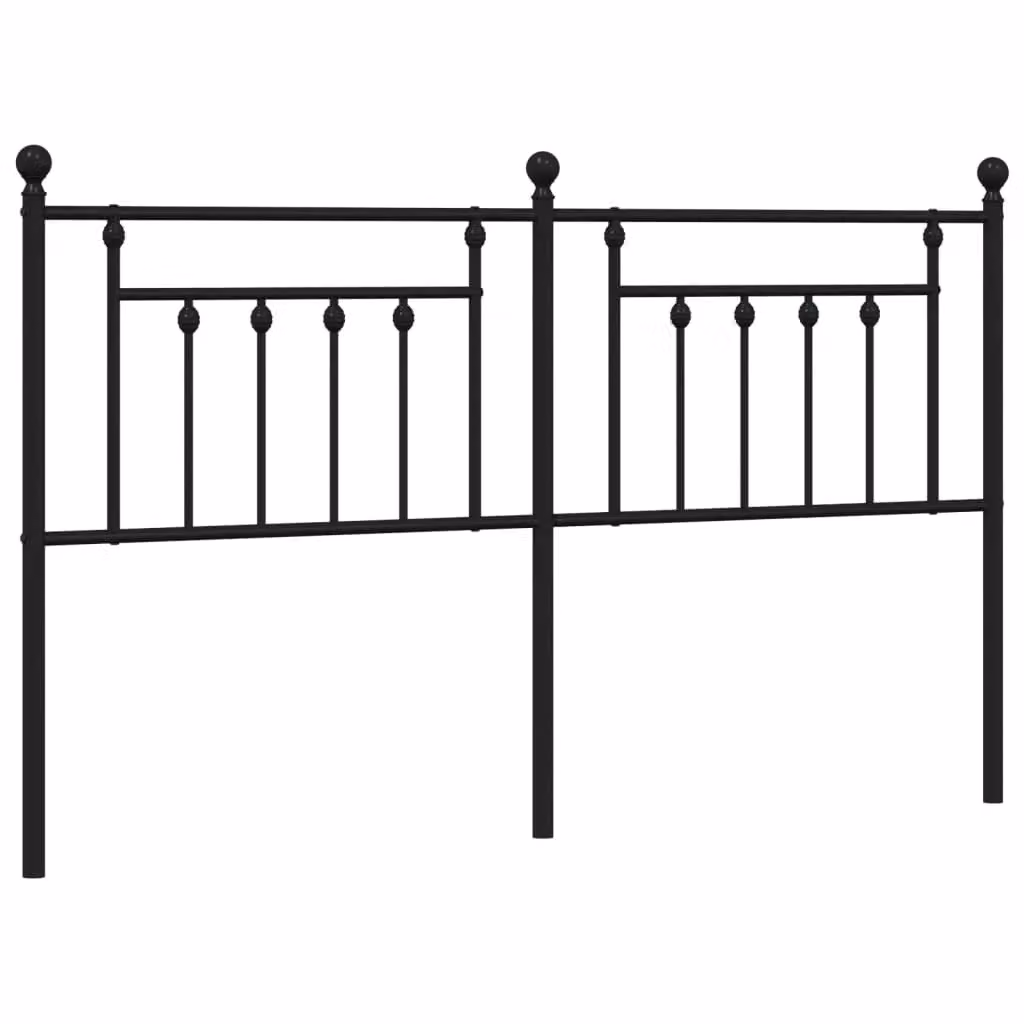 Berkfield Home Classic Metal Headboard in Black, 160 cm – 2