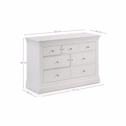 Julian Bowen Clermont 7 Drawer Chest in White – 2
