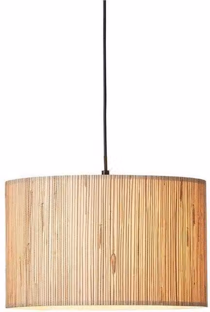 Netlighting Longshore Single Pendant Ceiling Lamp in Natural Seagrass and Matt Black