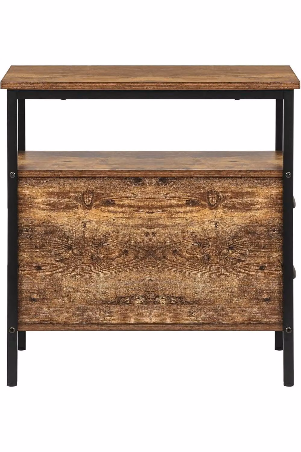 Hygrad Built to Survive Rustic Brown Wooden Narrow End Table with 2 Storage Drawers – 10
