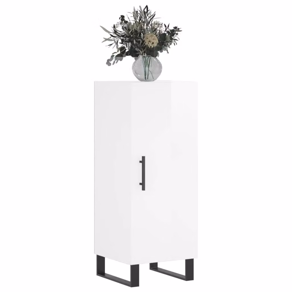 Berkfield Home Modern High Gloss White Sideboard, W/D/H: 34.5 x 34 x 90 cm – 2