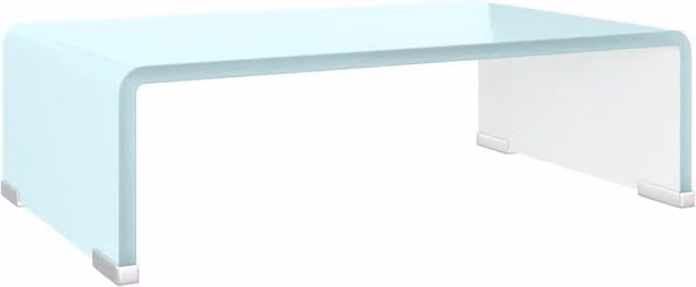 Berkfield Home Glass TV Stand and Monitor Riser in Aqua Green, W/D/H: 40 x 25 x 11 cm – 1