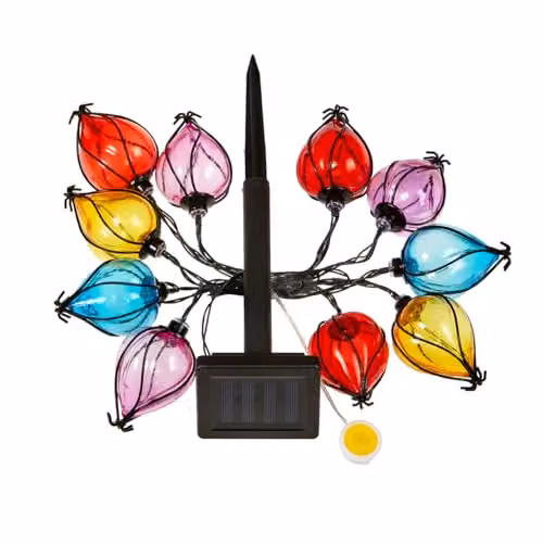 mysmartbuy Solar Powered Multicolour LED Balloon Bulb String Lights, Set of 10 – 2
