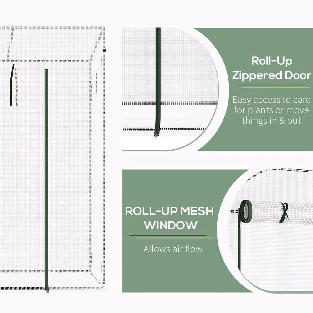 NESTLUNE White Walk-in Garden Greenhouse, W/D/H: 200 x 76 x 168 cm – 1