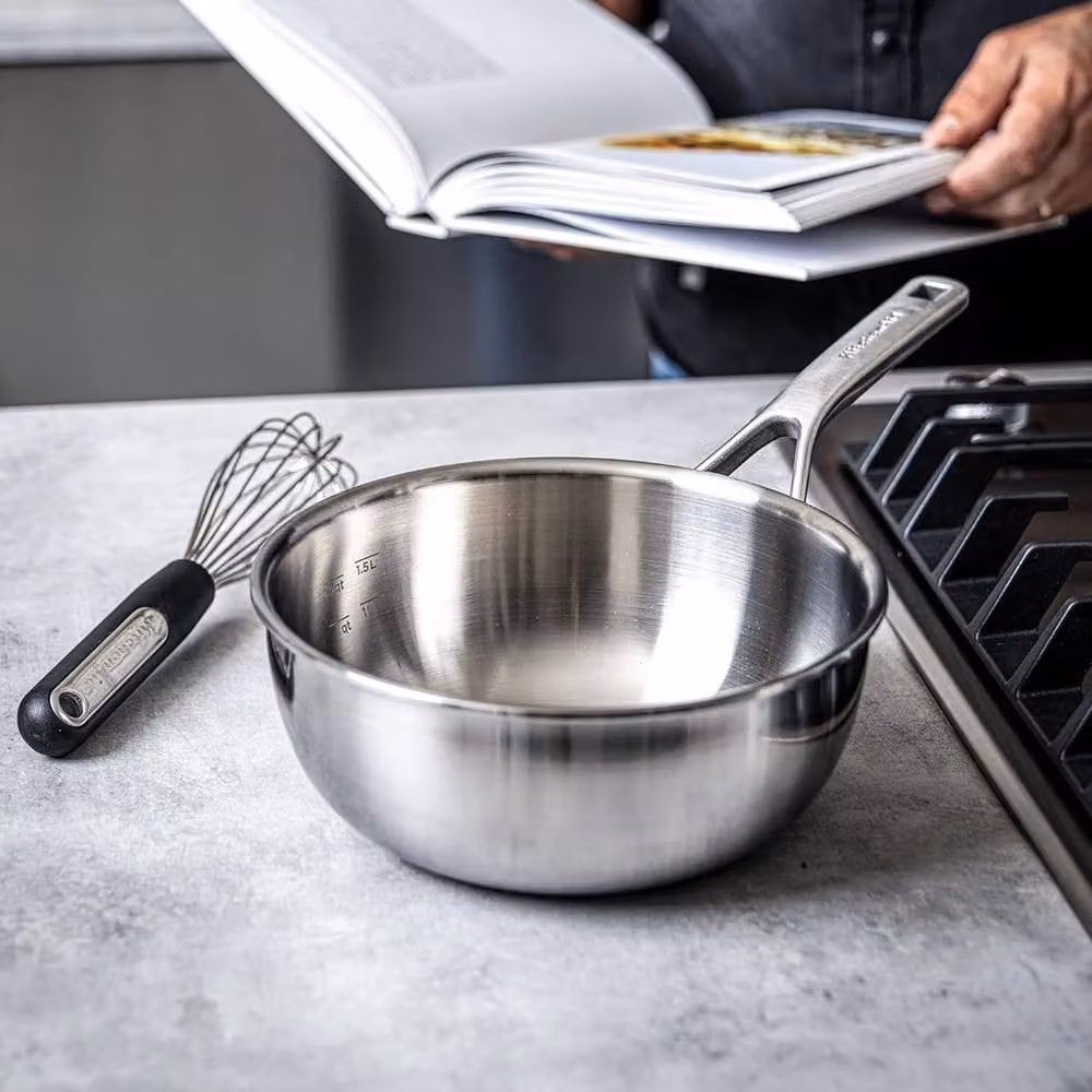 KitchenAid Stainless Steel Saute Pan in Silver, Diameter: 20 cm – 2