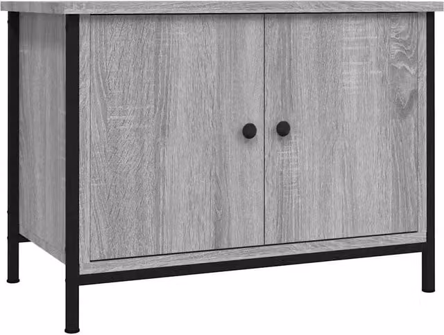 Berkfield Home TV Cabinet with Doors in Grey Sonoma, W/D/H: 60 x 35 x 45 cm
