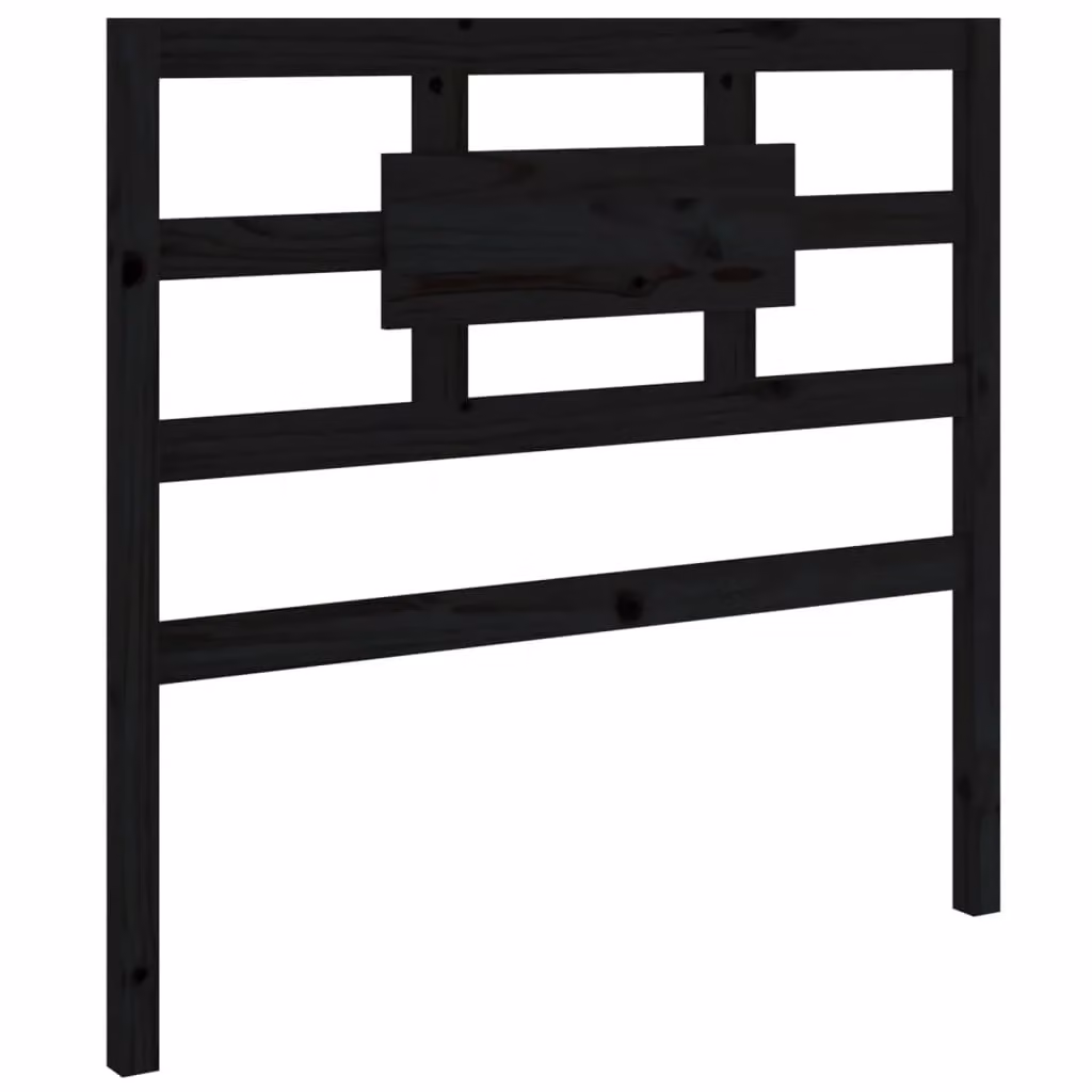 Berkfield Home Rustic Black Solid Pine Bed Headboard with Integrated Bedside Shelf, W/D/H: 95.5 x 4 x 100 cm – 2
