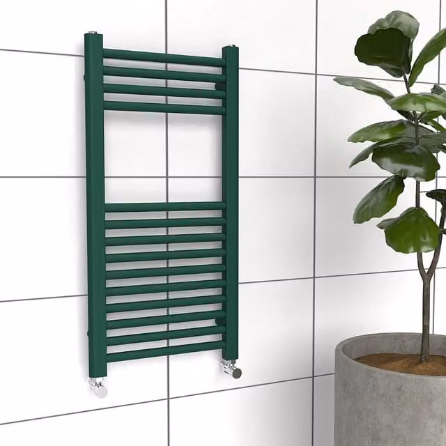 Lux Heat Coloured Towel Radiator in British Racing Green, W/H: 40 x 80 cm