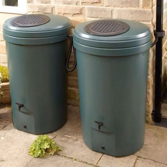 Harcostar Magnum Double Water Butt Kit, 700 Litre, Green