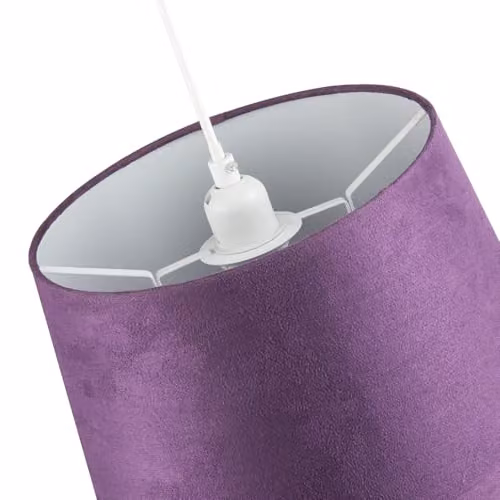 Happy Homewares Purple Velvet Fabric Cylinder Drum Lamp Shade with White Inner Lining W/D/H: 30 x 20 x 30 cm – 3