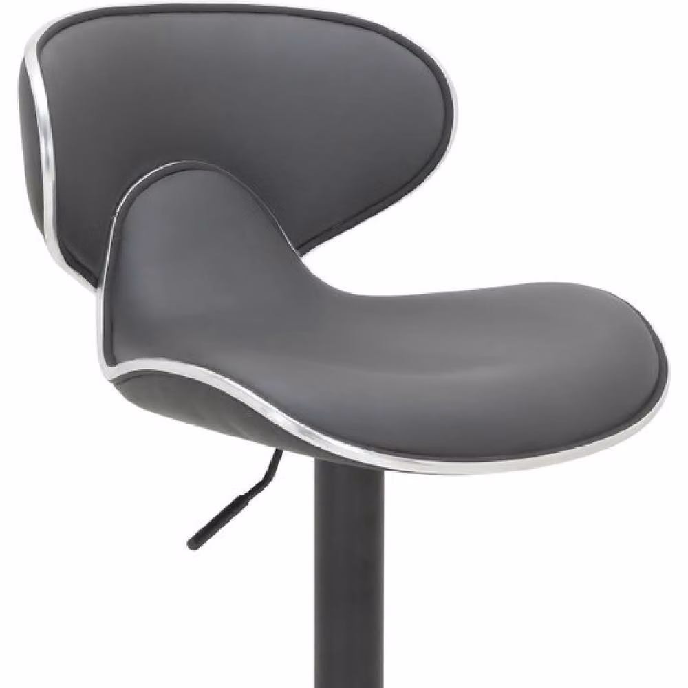 netfurniture Rasine Charcoal and Matt Black Synthetic Leather Bar Stool – 2