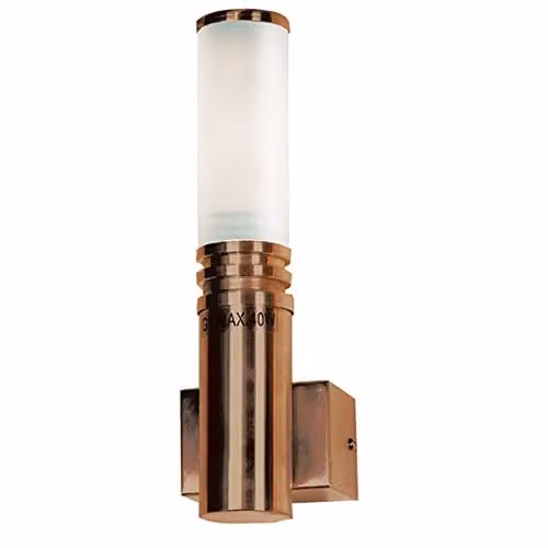 Netlighting Linea Verdace Modern Outdoor Wall Light in Brown Stainless Steel with Glass, IP44