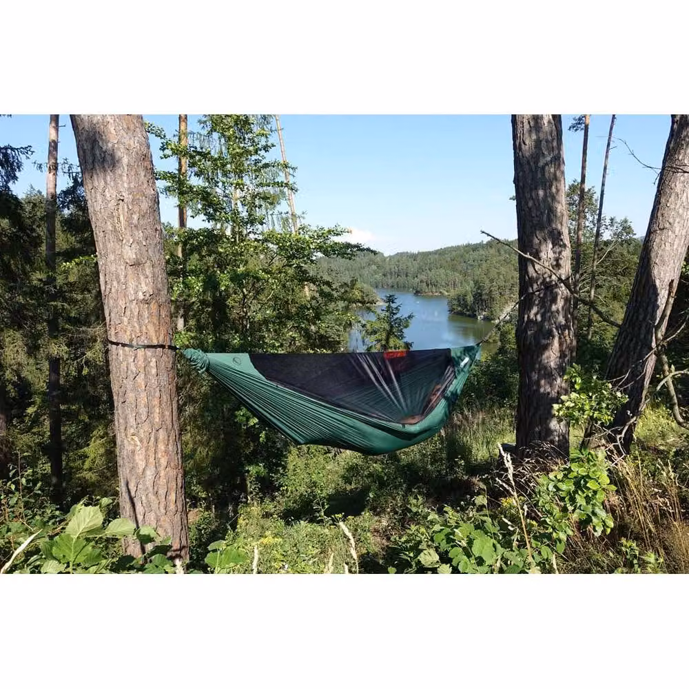 Ticket to the Moon Lightest Pro Hammock with Insect Protection and Integrated Ridgeline, Dark Green – 6