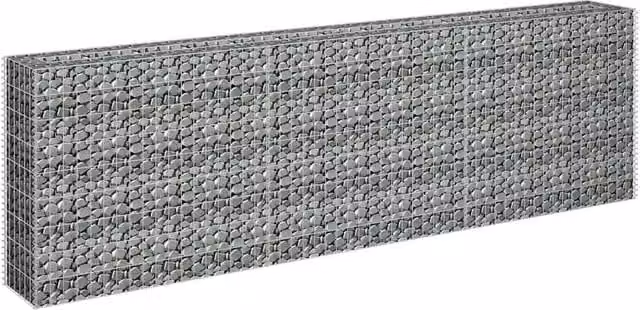 Berkfield Home Durable Galvanised Steel Gabion Raised Bed in Silver, W/D/H: 270 x 30 x 90 cm
