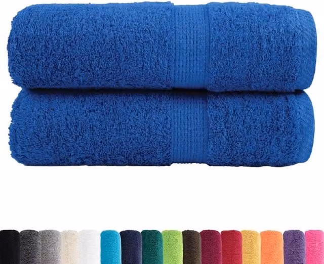 Berkfield Home SOLUND Premium Cotton Terry Guest Towels, Blue, 2 Pack, W: 30 cm, H: 50 cm, 600gsm – 1