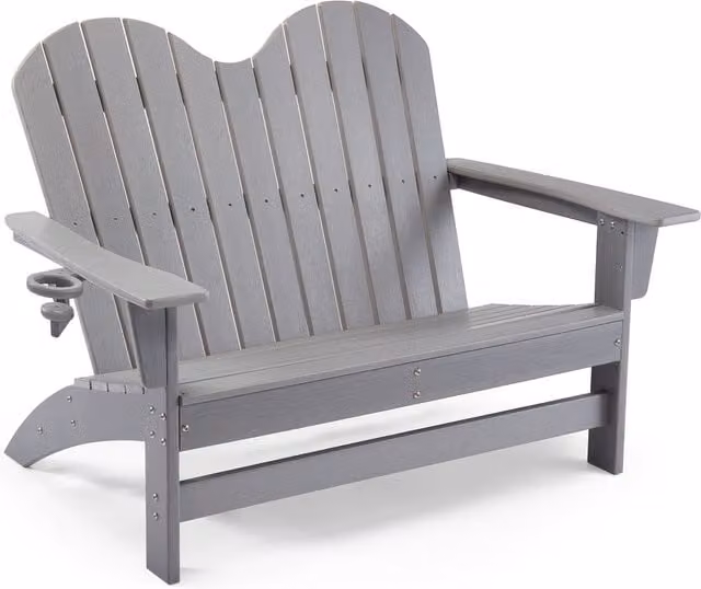 VonHaus Adirondack Garden Love Seat in Grey