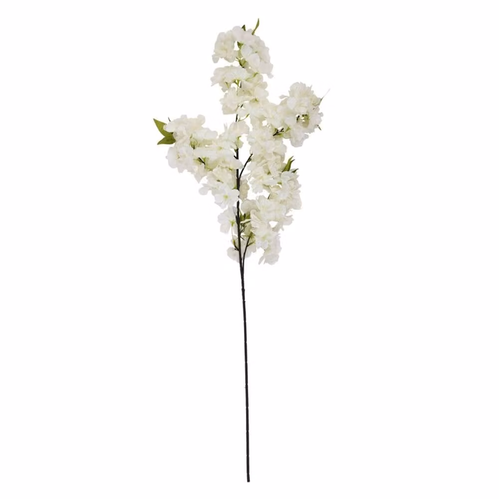 Lemon Pavilion Large White Cherry Blossom Stem in Plastic, H100 x W8 x D8 cm – 4