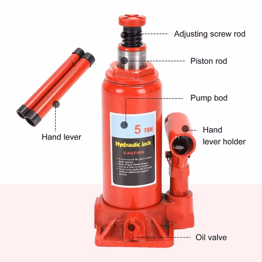 NESTLUNE 5 Ton Heavy Duty Hydraulic Bottle Jack in Red – 2