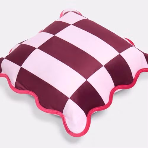 OHS Velvet Scallop Edge Cushion Covers in Burgundy and Pink – 5