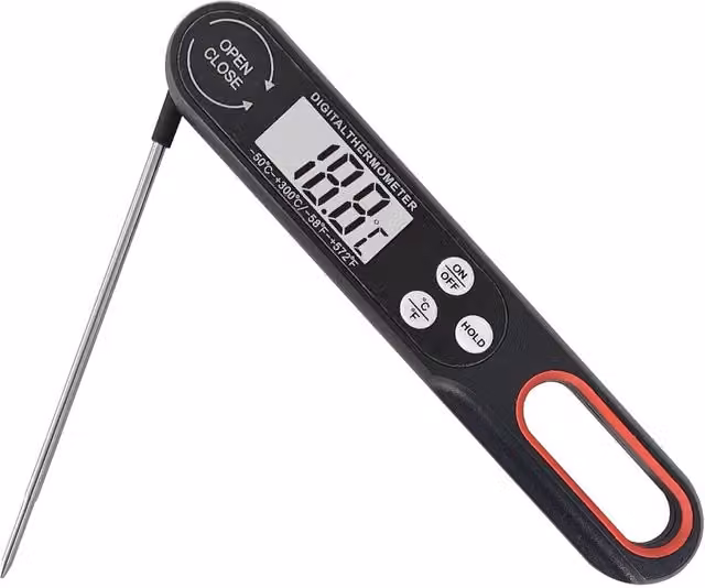 KAV Digital Instant Read Meat Thermometer in Black