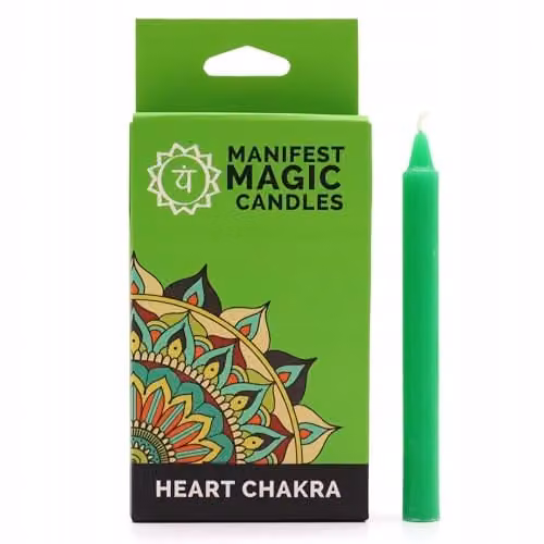 Ancient Wisdom Green Heart Chakra Manifest Magic Soy Wax Candles, Pack of 12