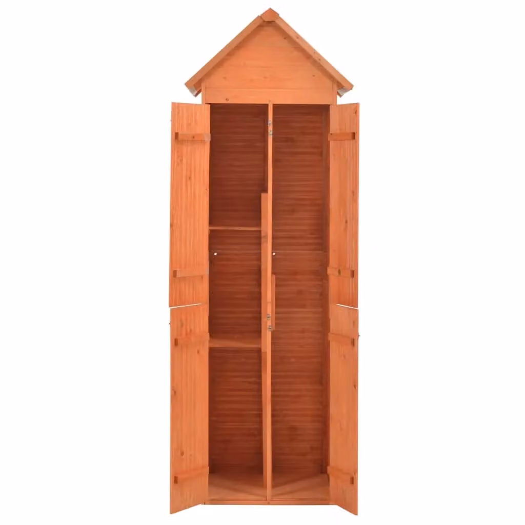Berkfield Brown Wood Garden Storage Shed Tall Cabinet W/D/H: 71 x 60 x 213 cm – 2