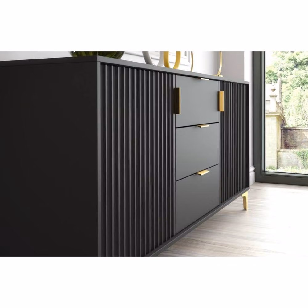 Creative Furniture Tide Crest Sideboard in Black and Gold – 3