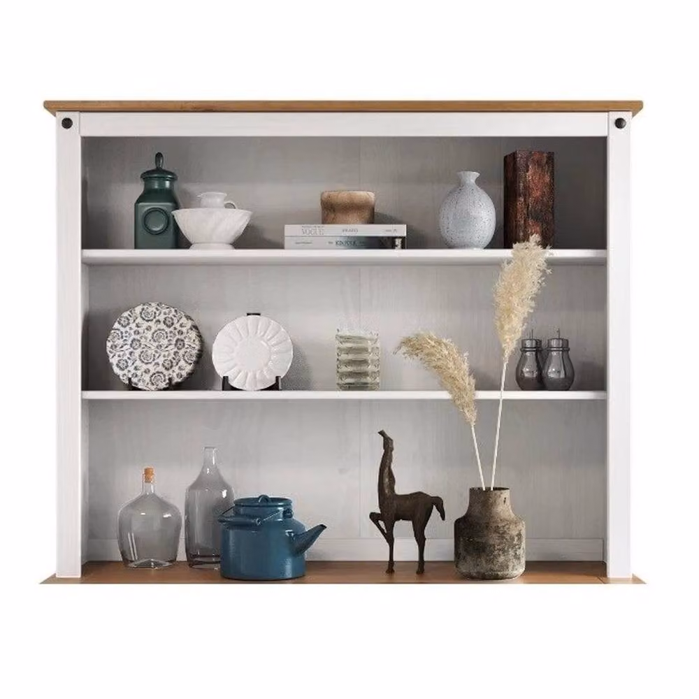 FORGEVIO Large 3 Door White Pine Wood Sideboard Dresser – 2