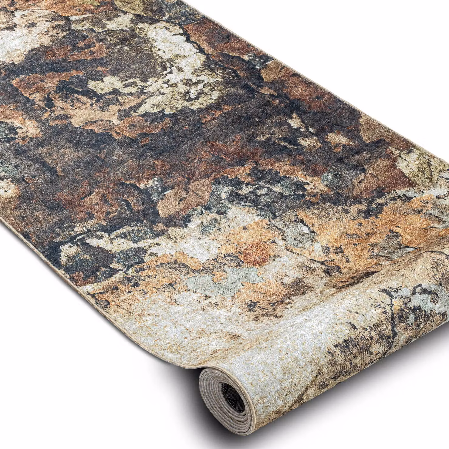 RugsX Lotus Anti-Slip Runner in Beige and Multicolour, W: 80 cm, L: 220 cm – 2