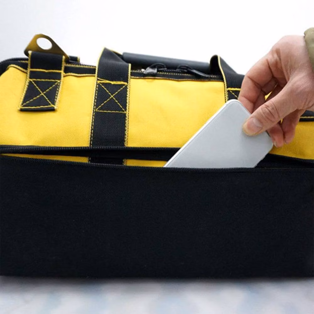 Ventryn Heavy Duty Multifunctional Storage Tool Bag with Hard Base, Yellow – 3