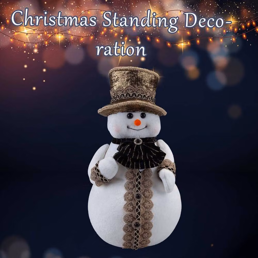 VFM e-Store Christmas Snowman Decoration in White and Black, H 39 cm x W 20 cm x D 20 cm – 3