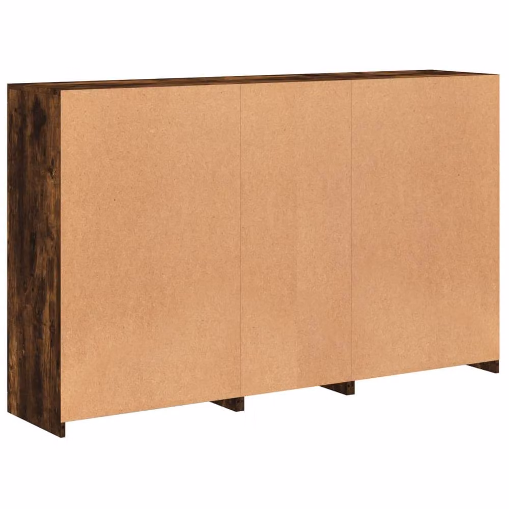 Berkfield Home Sideboard with Integrated LED Lights in Smoked Oak Brown, W: 162 cm, D: 37 cm, H: 100 cm – 6
