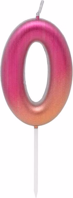 My Party Pink Number 0 Coloured Candle