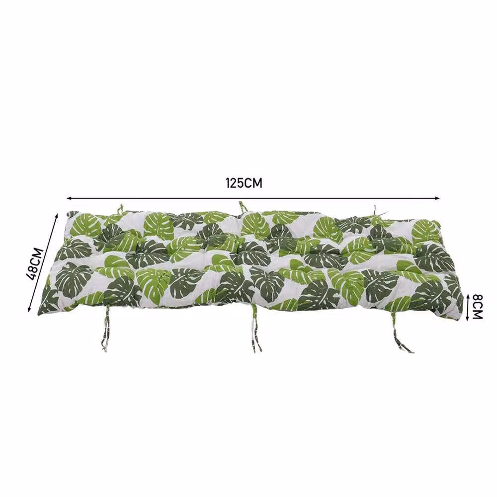 Kelvenix Tropical Banana Leaves Garden Bench Cushion in Green, W/D/H: 190 x 100 x 8 cm – 2