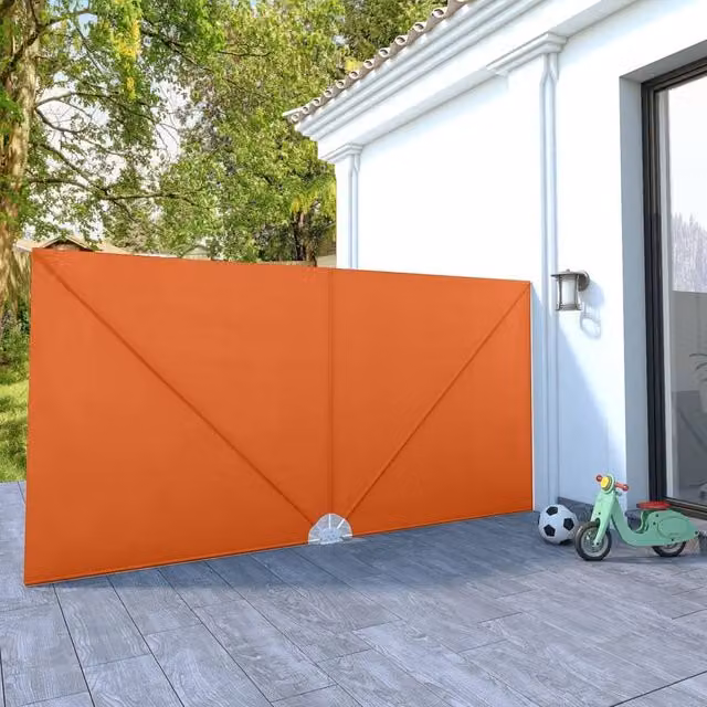 Berkfield Home Collapsible Terrace Side Awning in Terracotta, W: 400 cm, H: 200 cm – 1