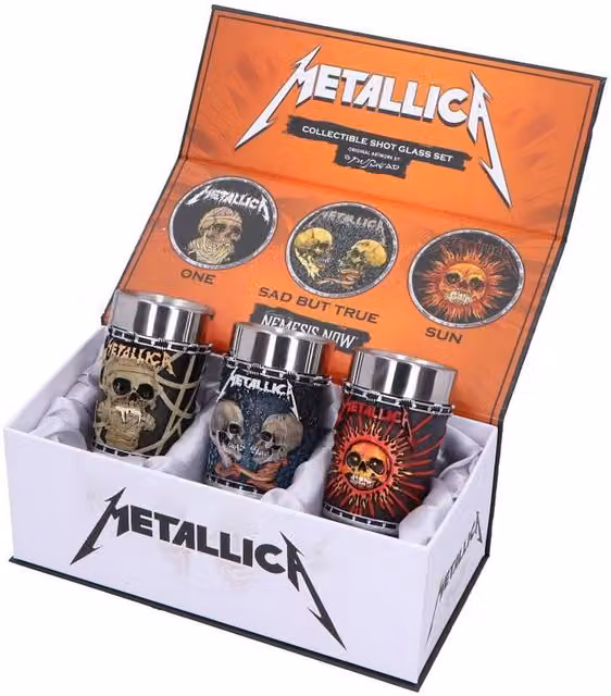 Nemesis Now Set of 3 Multicolour and Silver Shot Glasses