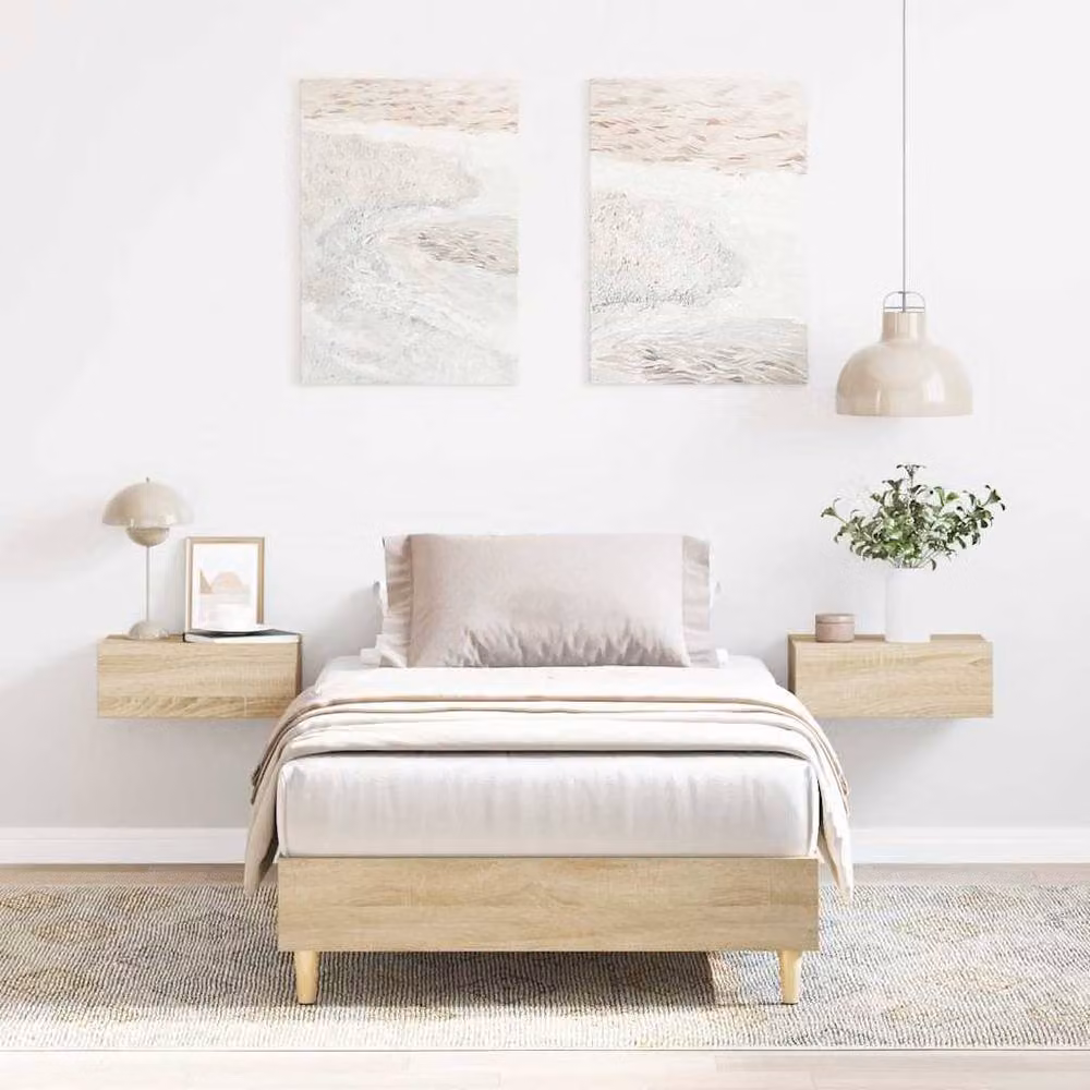 Berkfield Home Small Single Wood Bed Frame in Sonoma Oak, Light Brown, W: 75 cm, L: 190 cm – 2