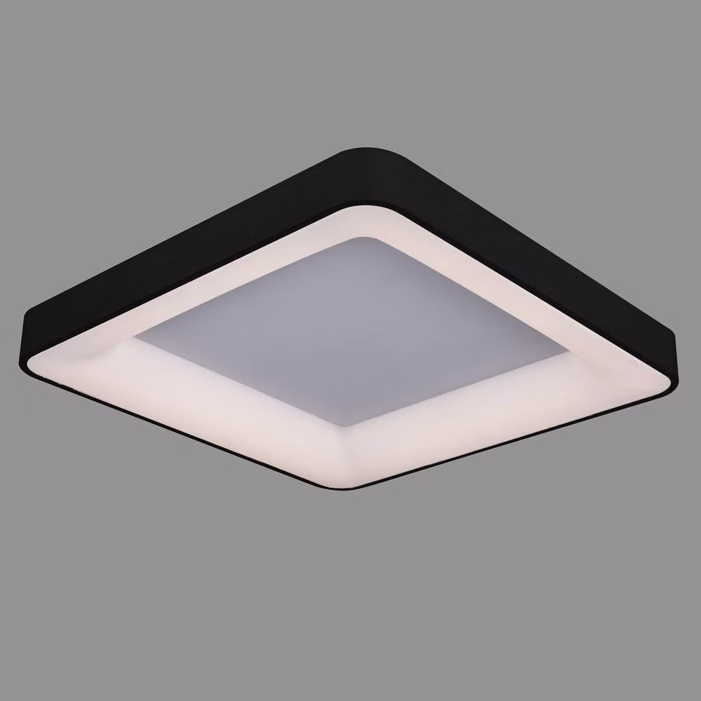 Netlighting Giacinto Modern Integrated LED Semi Flush Ceiling Light, 4000K Cool White, Black – 2