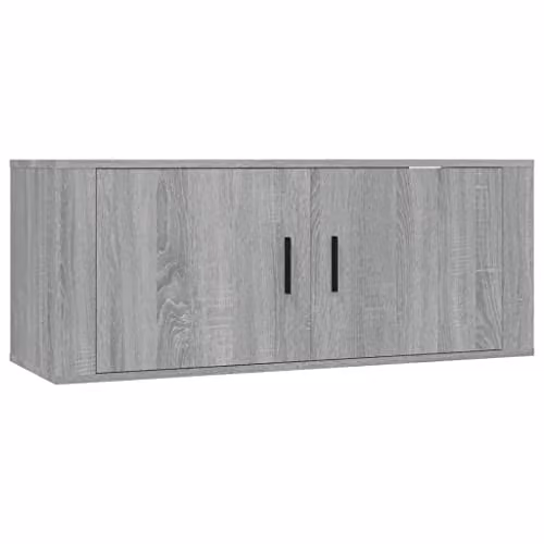 vidaXL Modern Wall Mounted TV Cabinet in Grey Sonoma, W/D/H: 100 x 34.5 x 40 cm – 1